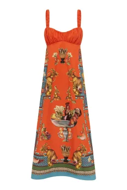 Alemais Rocco Midi Dress Orange Multi Size 8 for rent on The Volte - image 4