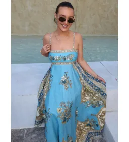 Alemais La Sirena Exclusive Cassie Sundress in Blue Size 16 for rent on The Volte - image 3