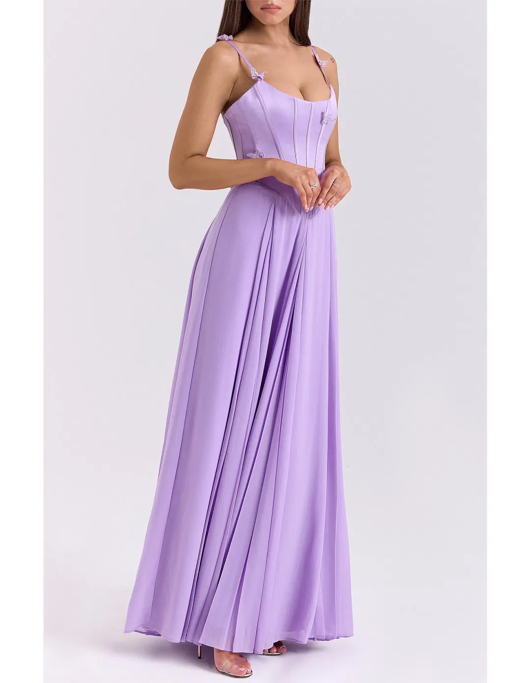 House of CB Pascha butterfly Corset Maxi Dress in Orchid Size 8/S for rent on The Volte - main image