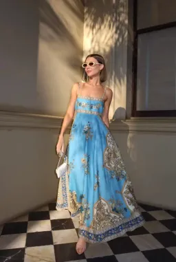 Alemais Cassie Sundress Blue Print Size 8  for rent on The Volte - image 1