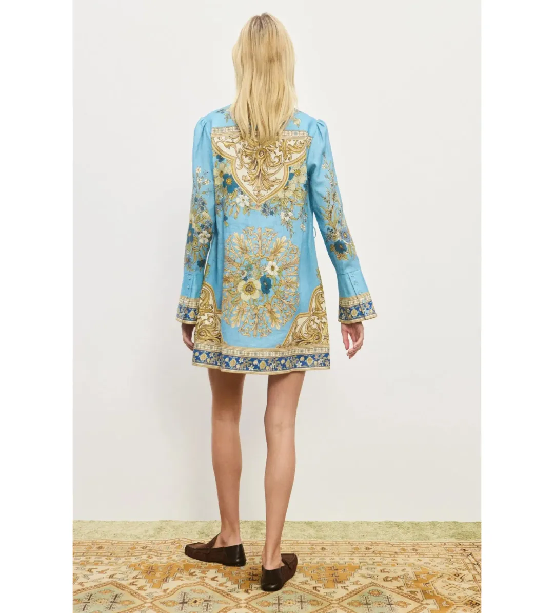 Alemais Cassie Mini Dress Blue Floral Size AU 12 for rent on The Volte - main image