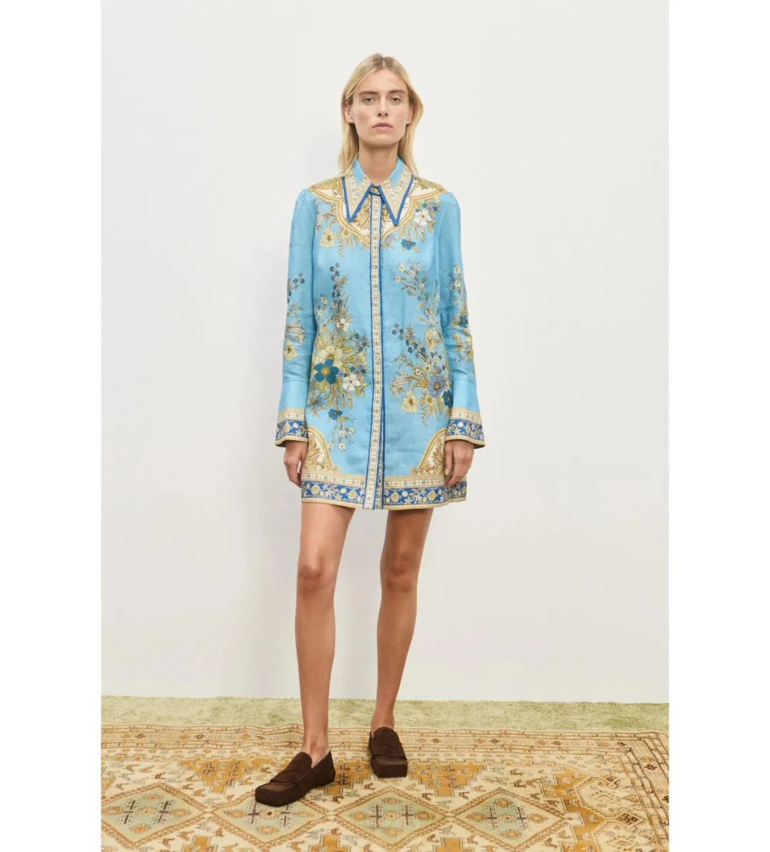 Alemais Cassie Mini Dress Blue Floral Size AU 12 for rent on The Volte - main image