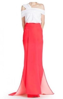 Maticevski fascinate longline skirt and authentic T shirt set fluro orange size 8  for rent on The Volte - image 3