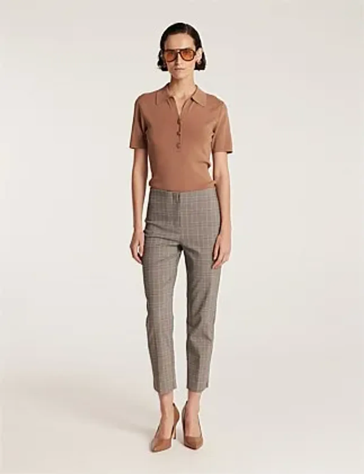 Perri Cutten Roman Pants Tan One Size for rent on The Volte - main image