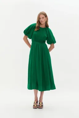 Aje Alma Midi Dress Emerald Sapphire Size 8 for rent on The Volte - image 1
