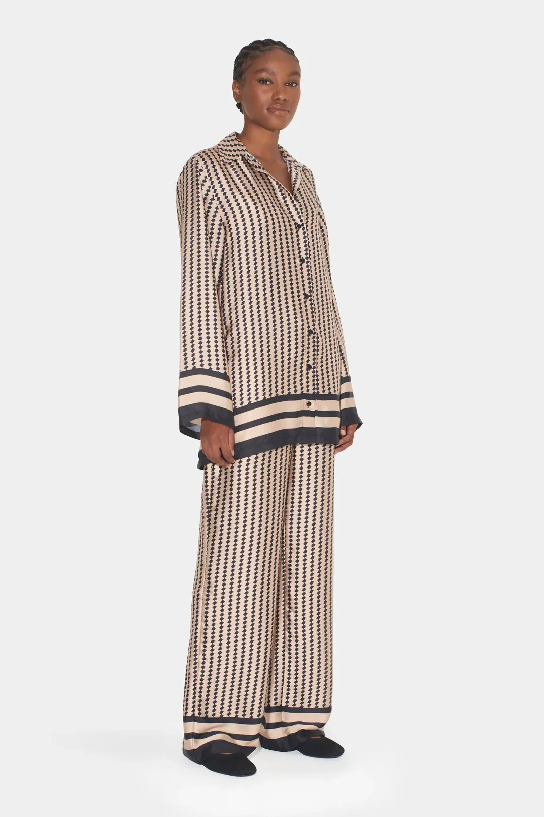 Hansen and Gretel Justine Relaxed Pant Black Diamond Size 6  for rent on The Volte - main image