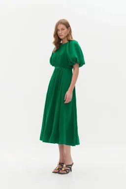 Aje Alma Midi Dress Emerald Sapphire Size 10  for rent on The Volte - image 3