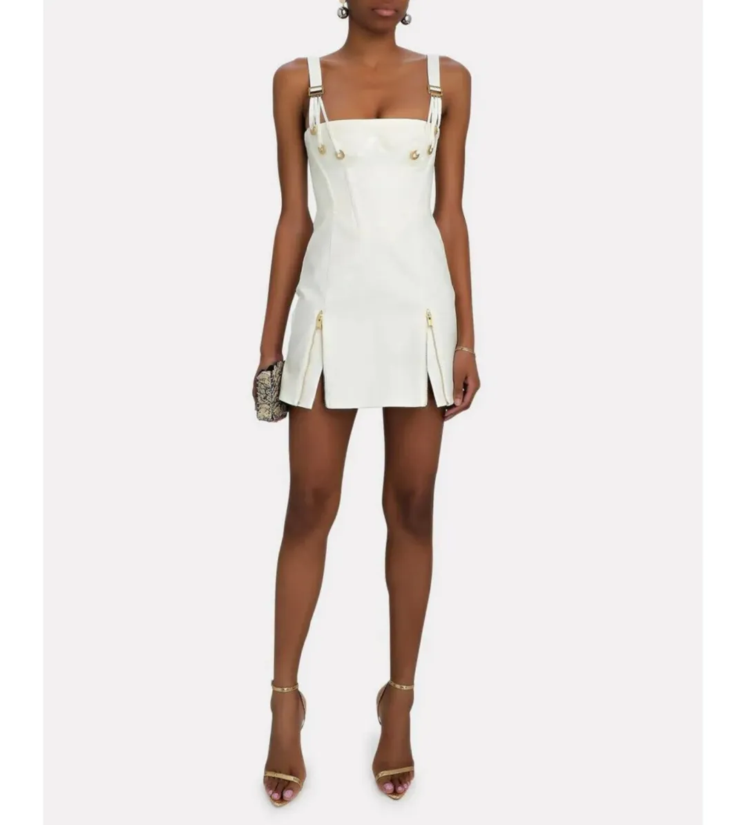 Dion Lee Fan Laced Mini Dress Ivory Size AU 4 for rent on The Volte - main image