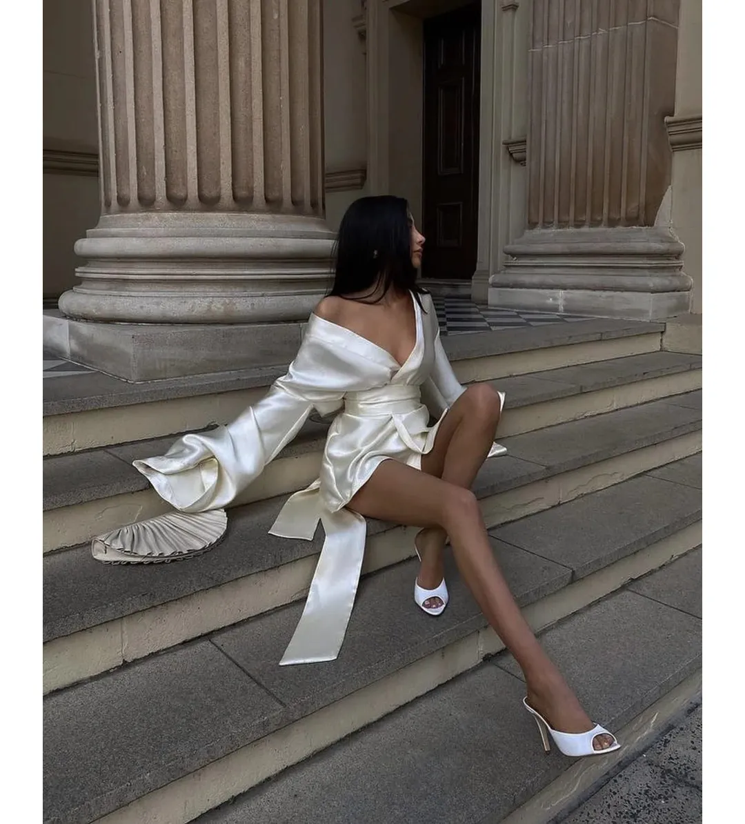 Khirzad Femme Rio Nina Robe Short Ivory Size S AU 8 for rent on The Volte - main image