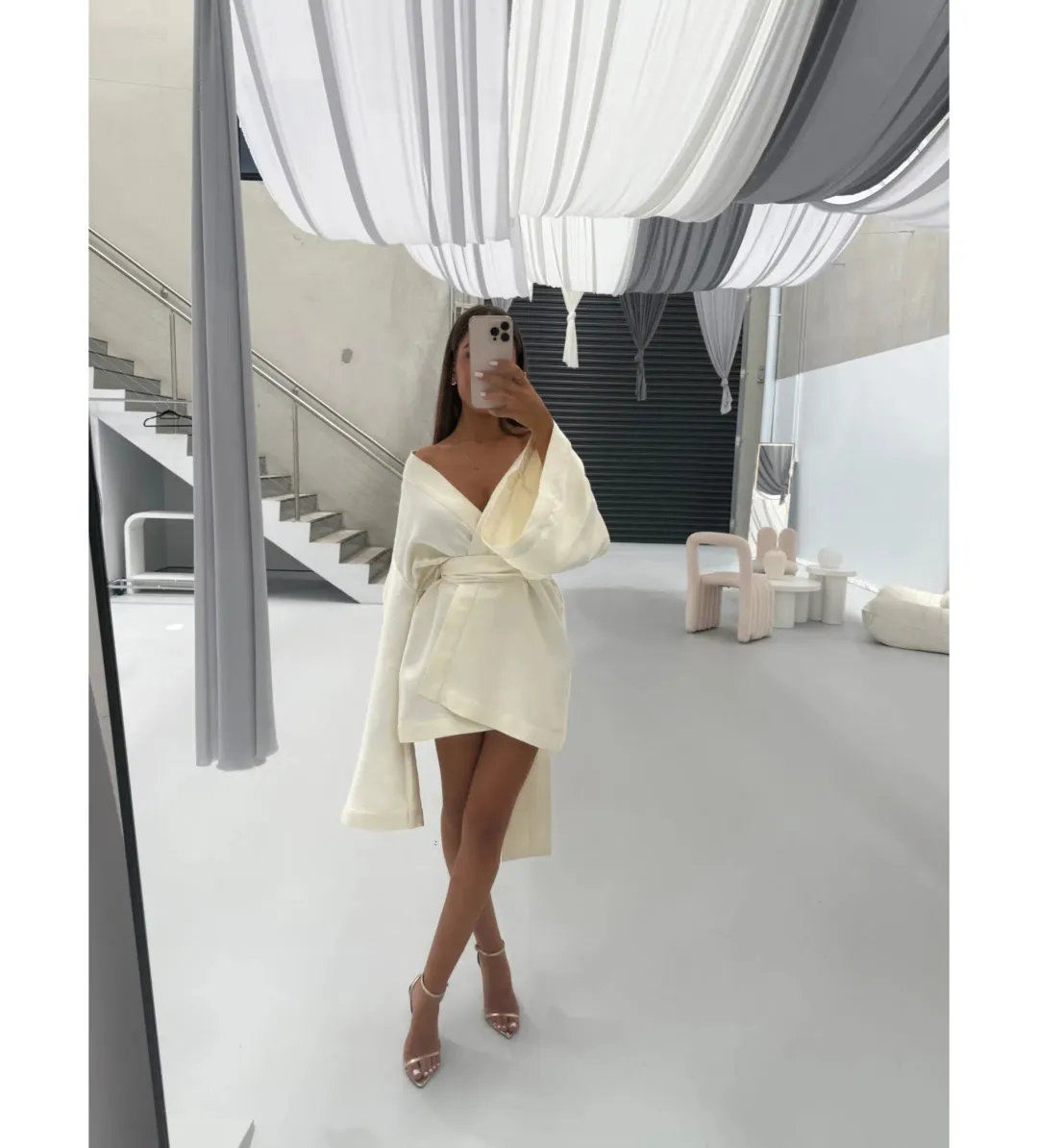 Khirzad Femme Rio Nina Robe Short Ivory Size S AU 8 for rent on The Volte - main image