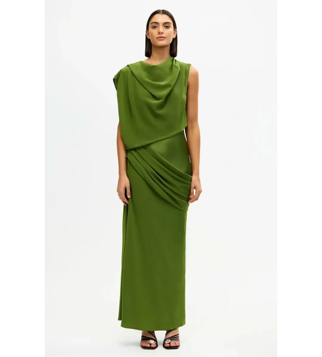 Acler Woodline Maxi Dress Fern Green Size AU 10 for rent on The Volte - main image
