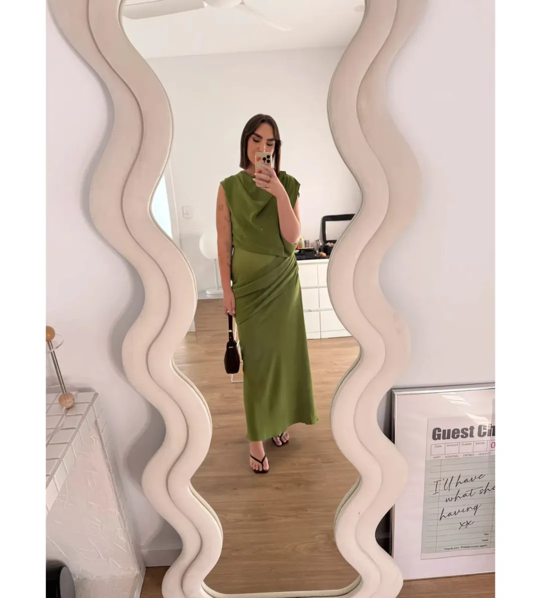 Acler Woodline Maxi Dress Fern Green Size AU 10 for rent on The Volte - main image
