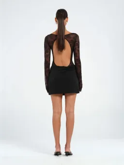 Benni Oskar Mini Dress in Black Size 6 for rent on The Volte - image 2