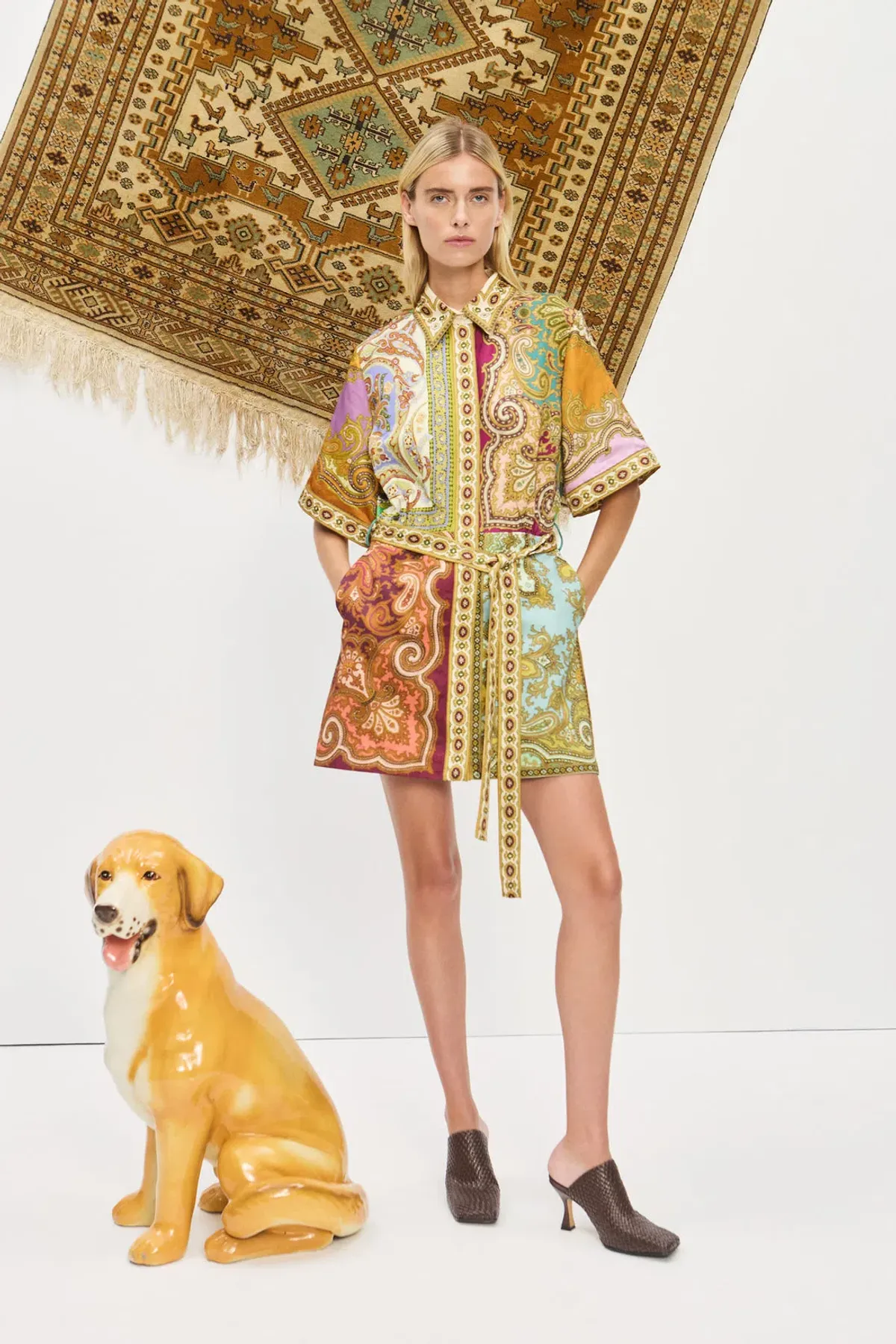 Alemais Clemenza Spliced Mini Dress Multi Size AU 6 for rent on The Volte - main image