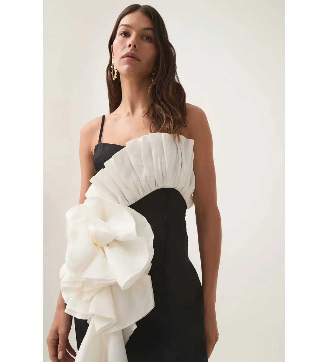 Aje Parallels Spiral Midi Dress Black Size 10 for rent on The Volte - main image