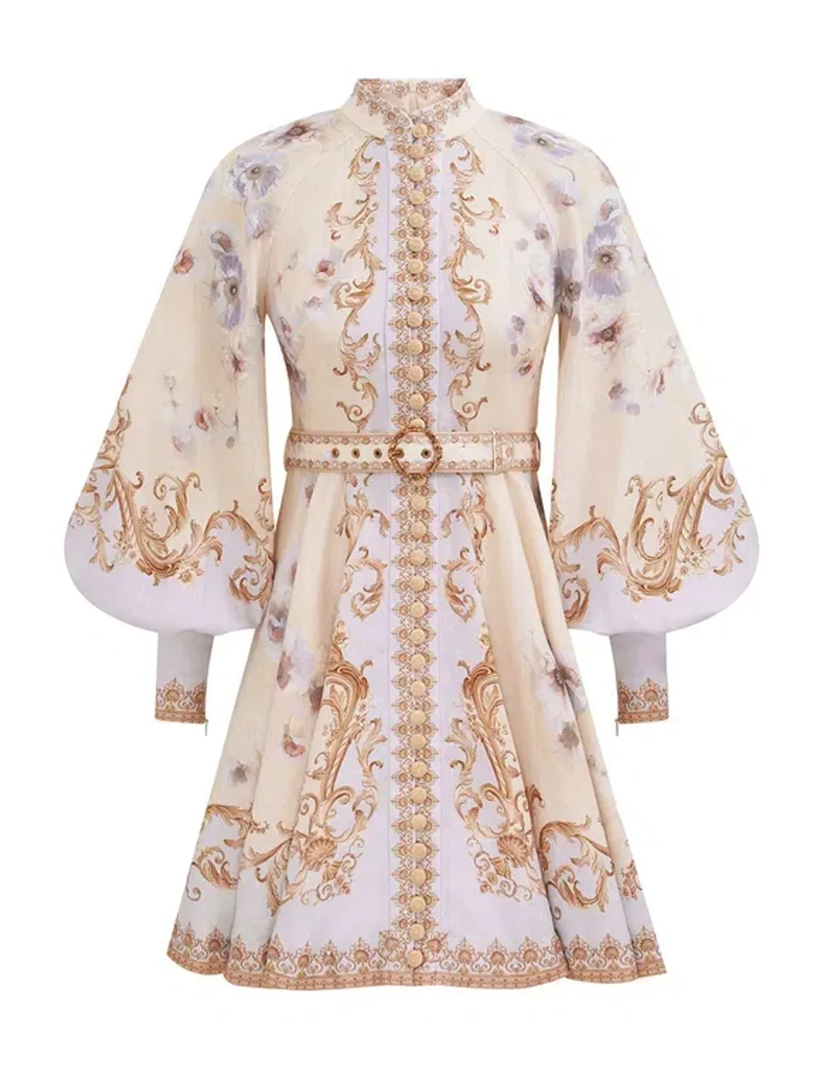 Zimmermann Hypnotic Buttoned Mini Dress Multi Size Size AU 12 for rent on The Volte - main image