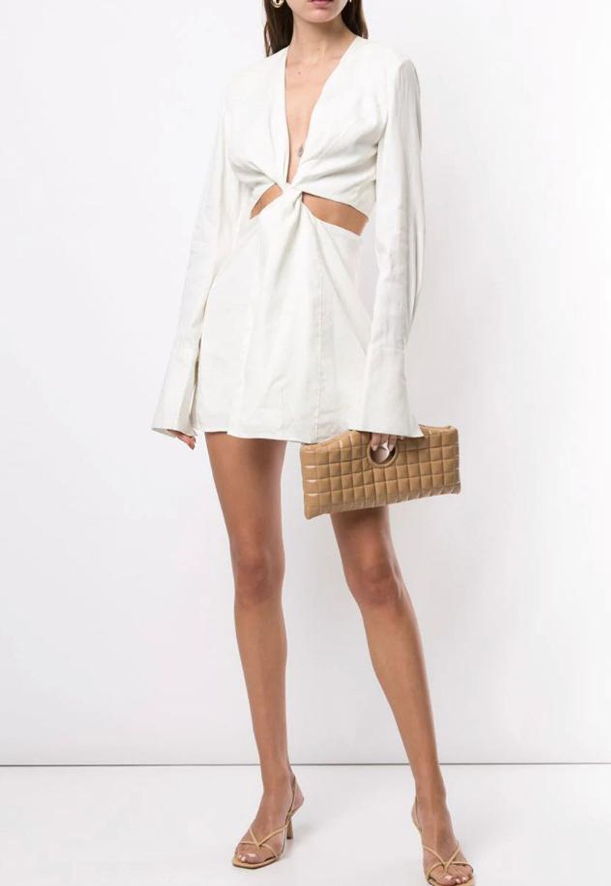 Anna Quan Harley Knot Detail Dress White Size 6 for rent on The Volte - main image