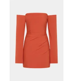 Sir the Label Rossana Off Shoulder Mini Dress Terracotta Size 0 AU 6 for rent on The Volte - image 5