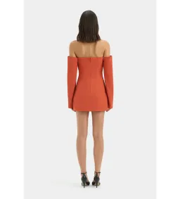 Sir the Label Rossana Off Shoulder Mini Dress Terracotta Size 0 AU 6 for rent on The Volte - image 3