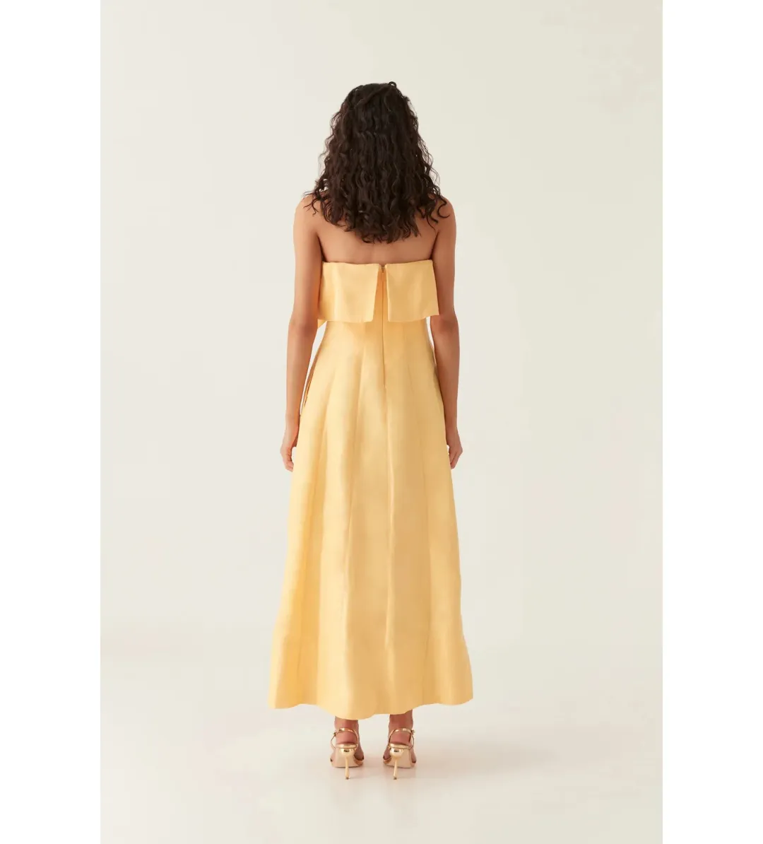 Aje Shallows Strapless Gown Marigold Yellow Size AU 10 for rent on The Volte - main image