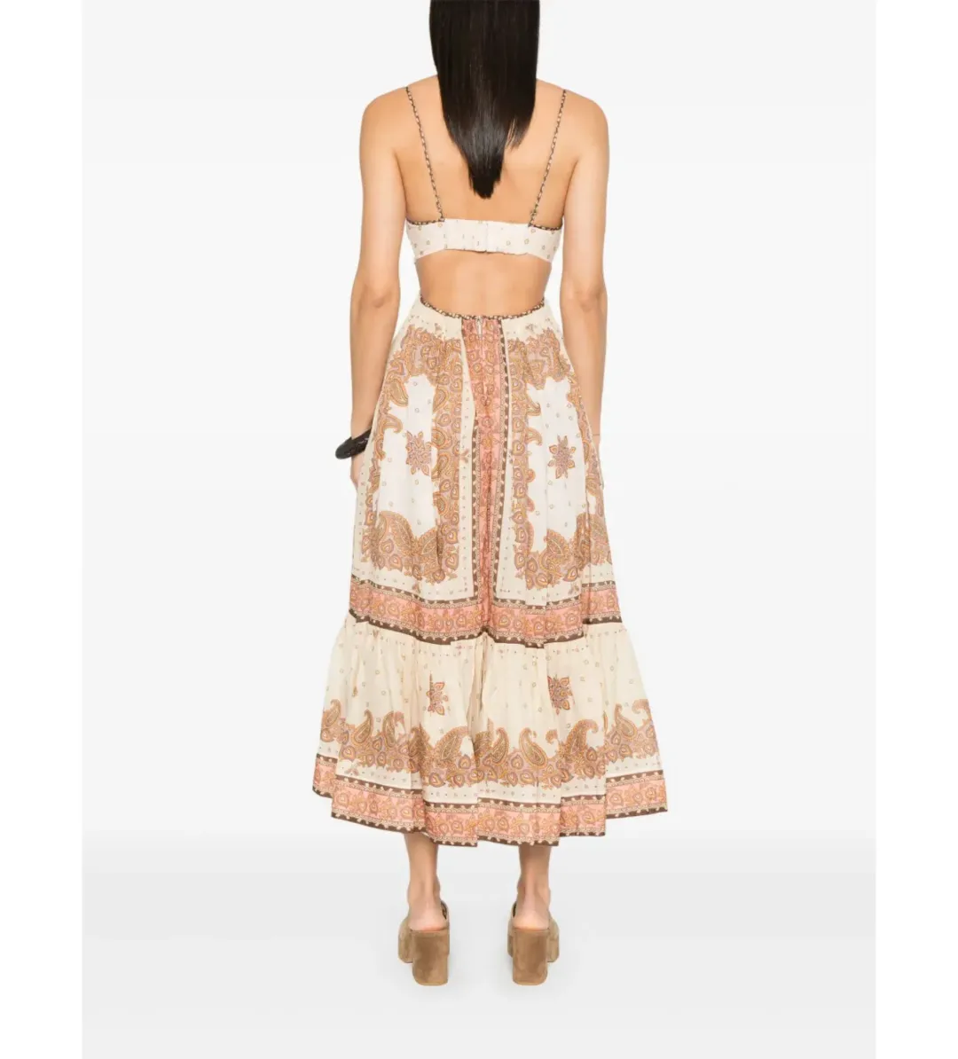Zimmermann Maxine Plunge Maxi Dress Multi Size 10 for rent on The Volte - main image