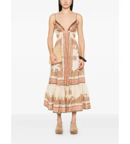 Zimmermann Maxine Plunge Maxi Dress Multi Size 10 for rent on The Volte - image 1