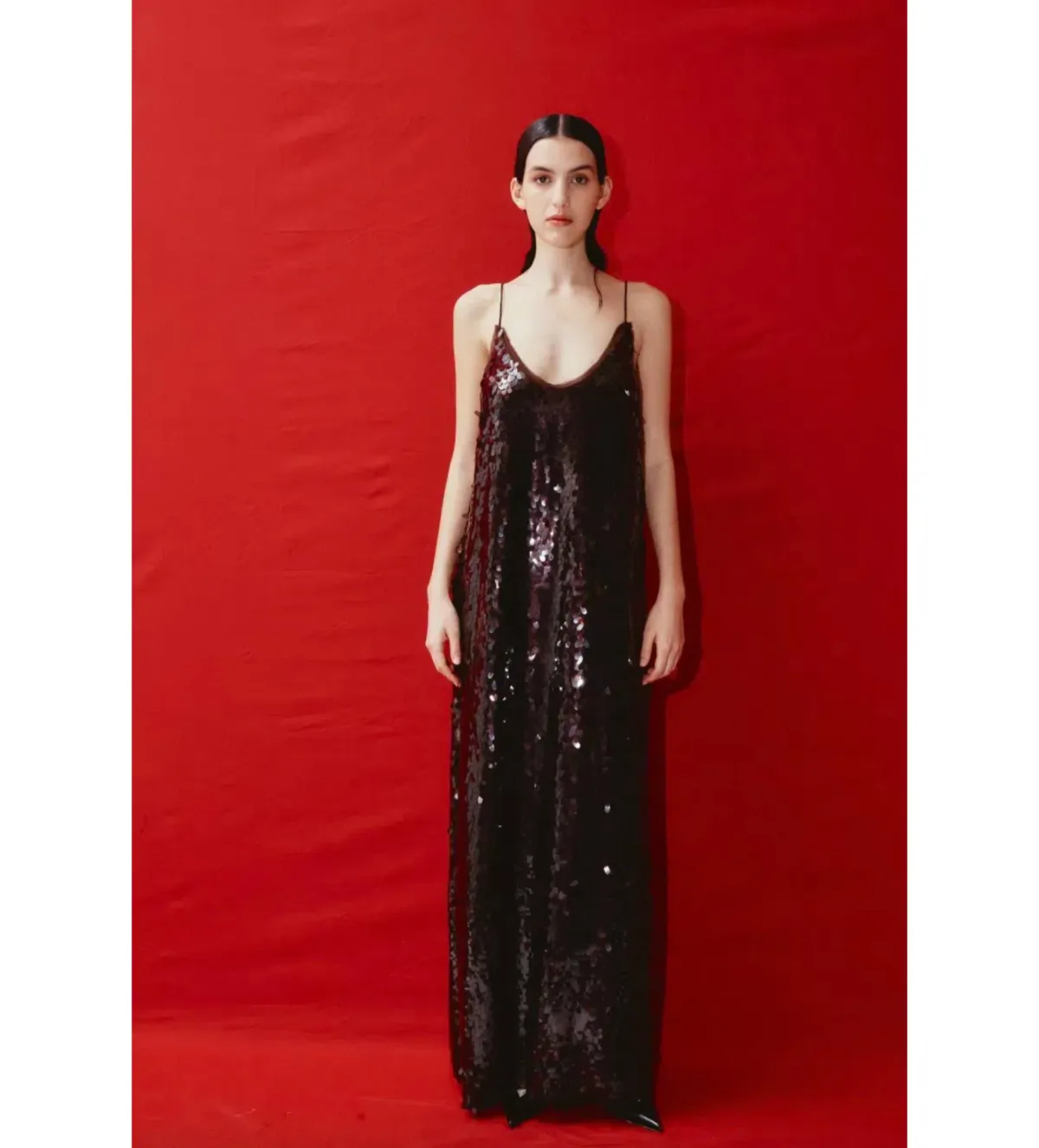 Alemais Geanie Sequin Gown In Chocolate Size L / AU 12 for rent on The Volte - main image