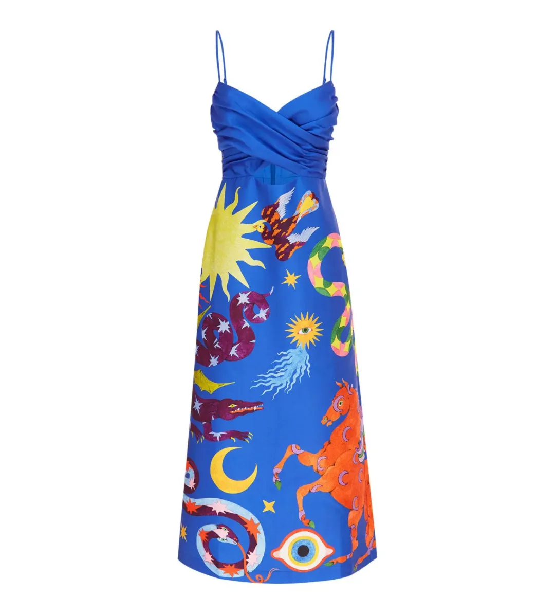 Alémais Guardian Silk Midi Dress in Blue Size XL / AU 16 for rent on The Volte - main image