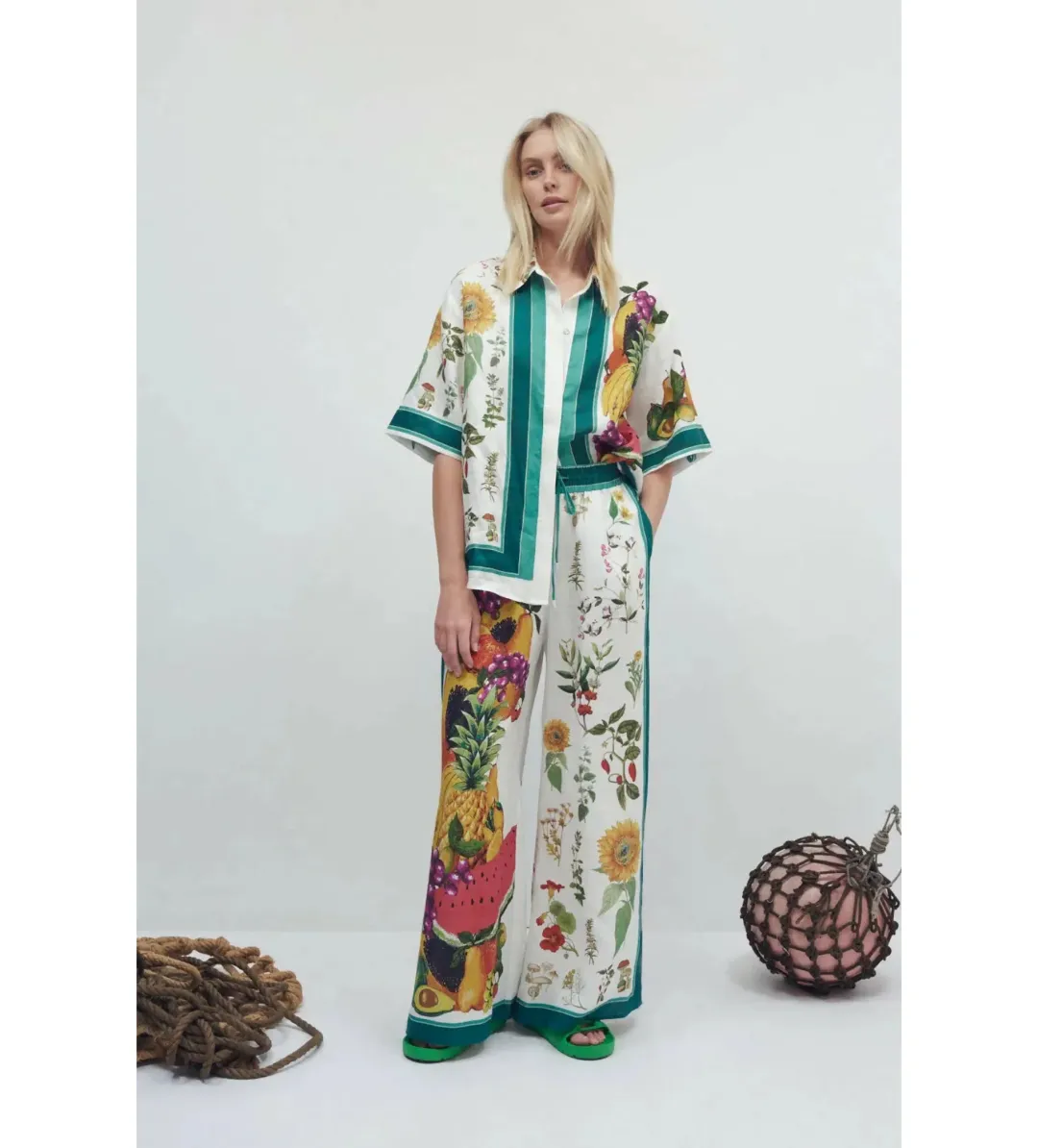 Alemais Frutta Shirt and Pants Set in Multi Size AU 14 for rent on The Volte - main image