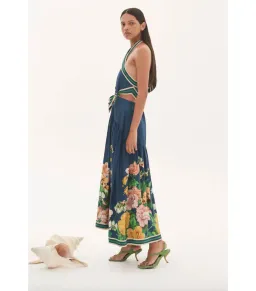 Alemais Lyla Halter Midi Dress Blue Size AU 12 for rent on The Volte - image 4