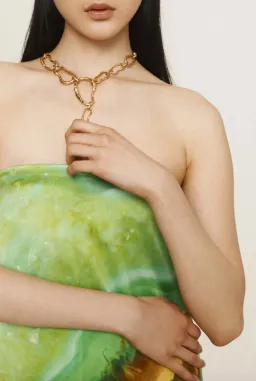 Alémais Iris Maxi Strapless Gown Green Print Size 16 for rent on The Volte - image 5