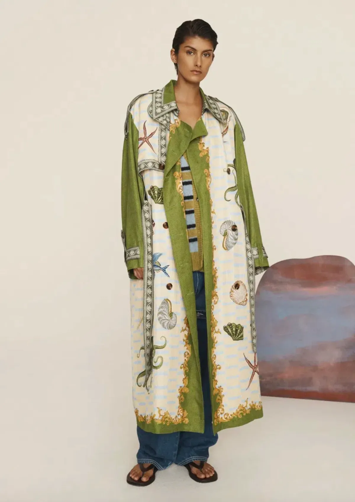 Alémais Bath House Trench Print  Size 16 for rent on The Volte - main image