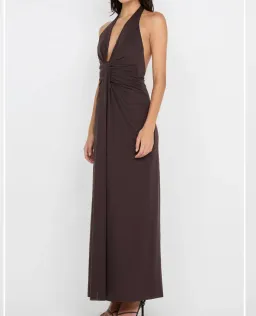 Bec & Bridge Tillie Drape Maxi Dress Brown Size 8 for rent on The Volte - image 2