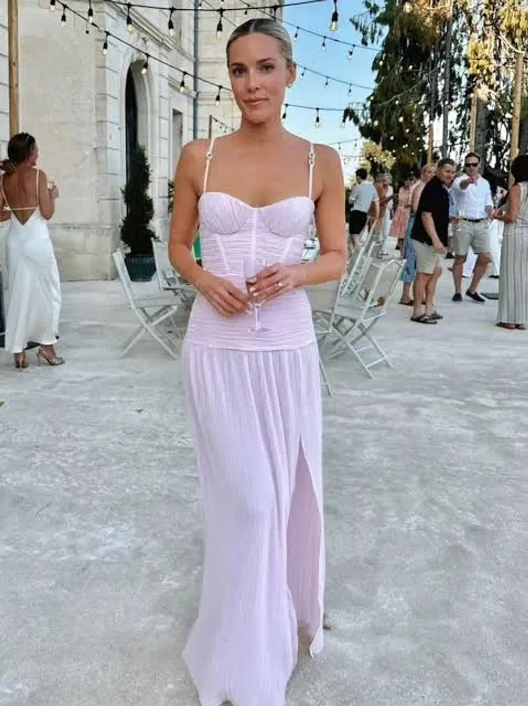 Manning Cartell Double Time Pleat Hydrangea Size 8 for rent on The Volte - main image