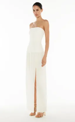 Manning Cartell Double Time Pleat Strapless Maxi Dress White Size 8 for rent on The Volte - image 1
