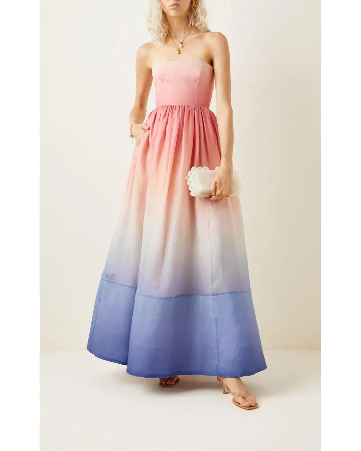 Zimmermann Postcard Strapless Maxi Dress Ombre Size 3 / AU 12- 14 for rent on The Volte - main image