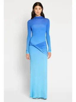 Sass & Bide Life Form Jersey Maxi Gown in Ombre Blue Size 10 for rent on The Volte - image 1