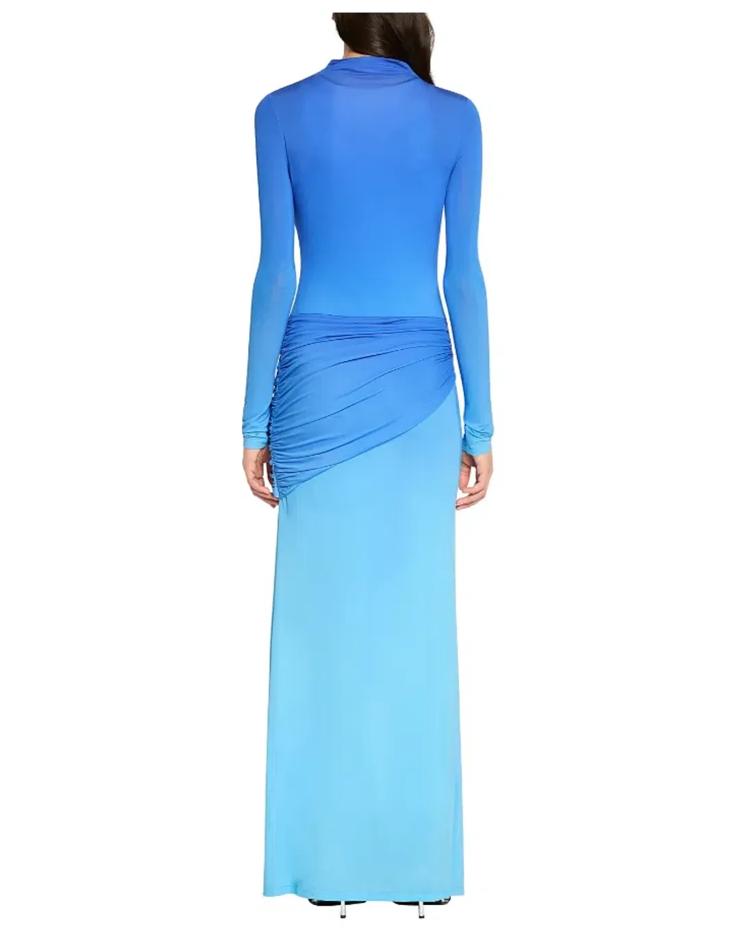 Sass & Bide Life Form Jersey Maxi Gown in Ombre Blue Size 10 for rent on The Volte - main image
