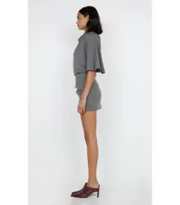 Bec & Bridge Sanja Asym Mini Dress Elephant Grey Size AU 6 for rent on The Volte - image 2