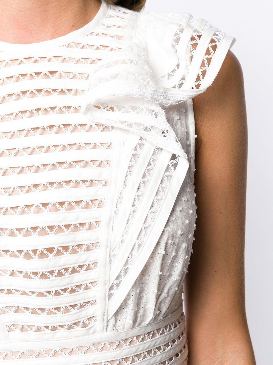 Zimmermann Verity Panelled Linear Dress White Size 2/ AU 12 for rent on The Volte - main image