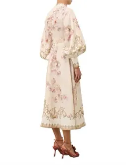 Zimmernmann Hypnotic Buttoned Midi Dress Cream Peony for rent on The Volte - image 2
