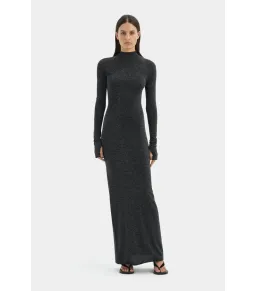 Sir the Label Chiano Long Sleeve Maxi Dress in Black Silver Size 2 / AU 10 for rent on The Volte - image 1