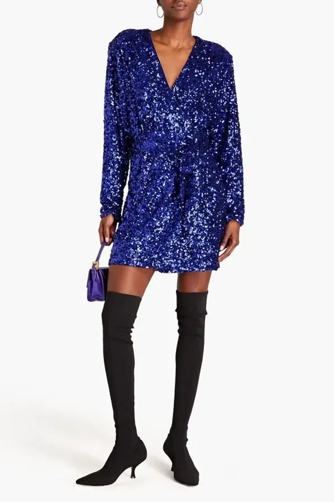 Rotate By Birger Christensen Sequinned Blue Mini Size 10 for rent on The Volte - main image