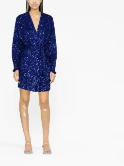 Rotate By Birger Christensen Sequinned Blue Mini Size 10 for rent on The Volte - image 4