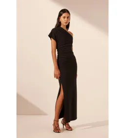 Shona Joy Beau Asymmetrical Midi Dress Black Size 12 for rent on The Volte - image 3