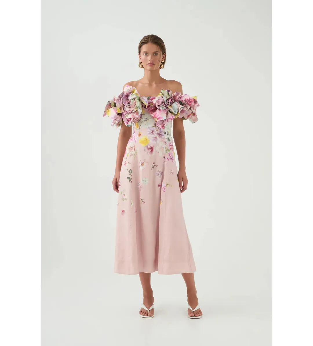 Aje Misha Maxi Dress in Pink Collage Floral Size XS / AU 6 for rent on The Volte - main image