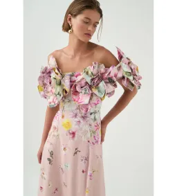 Aje Misha Maxi Dress in Pink Collage Floral Size XS / AU 6 for rent on The Volte - image 8