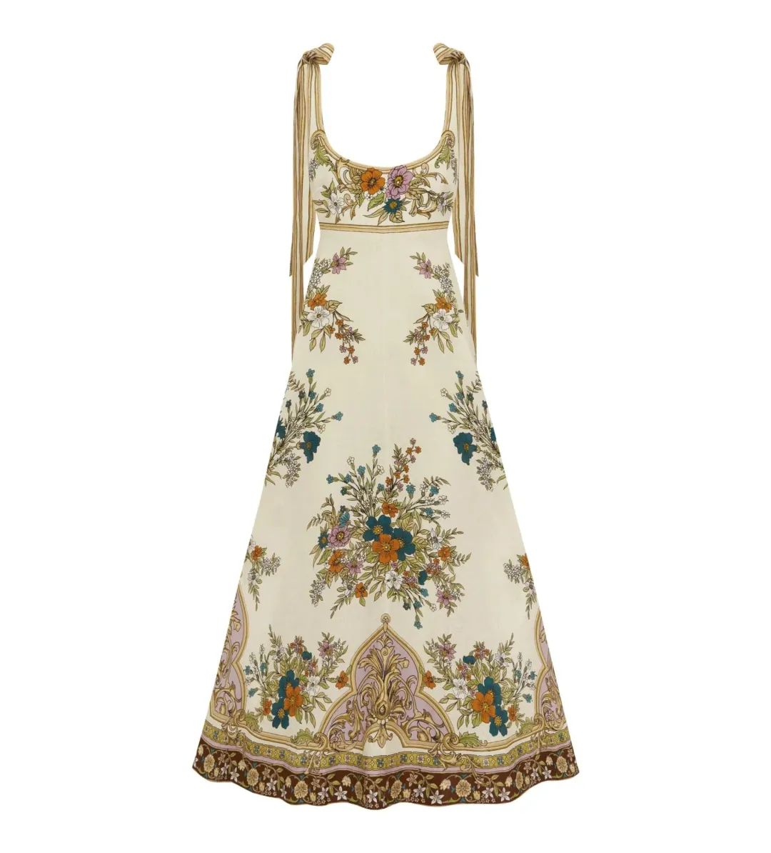Alemais Antoinette Ballet Midi Sundress Cream Floral Size AU 8 for rent on The Volte - main image