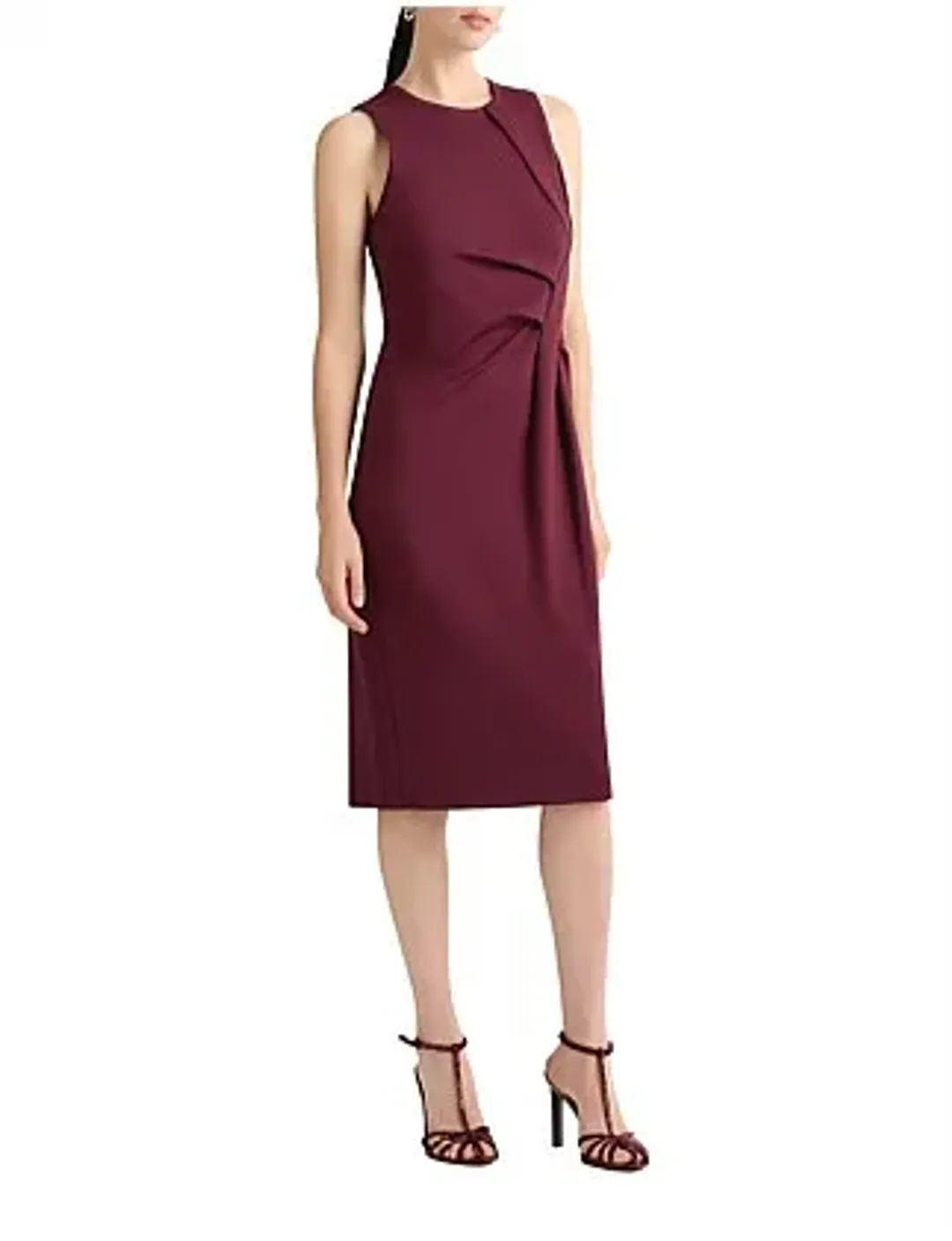 David Lawrence The Saylor Sleeveless Ponte Dress in Rich Plum Size 4/XXS for rent on The Volte - main image
