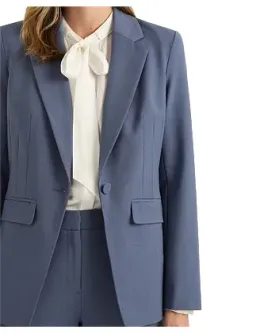 David Lawrence The Sebastian Wool Blend Blazer in Slate Grey Size 4/XXS for rent on The Volte - image 2